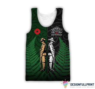 ANZAC Day Lest We Forget Kiwi And Australia Soldier Men Tank Top HG