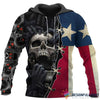 Skull Gift Texas Red Eyes Screaming Skull Personalized Unisex Hoodie
