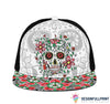 Skull Gift Gift For Trucker Red Flower Sugar Skull Trucker Hat HG