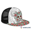Skull Gift Gift For Trucker Red Flower Sugar Skull Trucker Hat HG