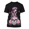 Skull Gift Pink Awareness Ribbon Sugar Skull Breast Cancer Awareness Zipup Pullover Hoodie T-Shirt Sweatshirt