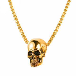 Skull Head Stainless Steel Gothic Biker Necklace - designfullprint