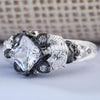 Flower Heart Skull Design CZ Ring