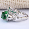 Silver Plated Zircon Stone Skull Ring