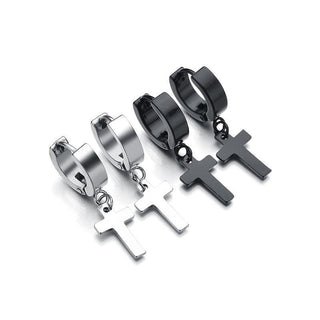 Cross Stainless Steel Dropping Earrings