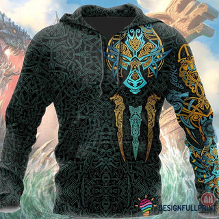 Gift For Viking Lover Viking Fenrir Tattoo Hoodie Viking Pullover Zip Up Hoodie and Longsleeve Tshirt US Unisex Size HG