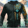 Gift For Viking Lover Viking Fenrir Tattoo Hoodie Viking Pullover Zip Up Hoodie and Longsleeve Tshirt US Unisex Size HG