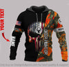 Skull Gift Gift For Hunting Lover Personalized Camo Deer Hunting American Flag Skull Us Unisex Hoodie HG