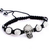 White Shining Crystal Skull Bracelet