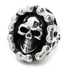 Steampunk Skull Chain Cross Ring
