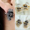 Punk Skull Hat Clip On Earrings