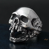 Vintage Men's Silver Biker Skull Ring