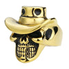 Country Rock Skull Hat Stainless Steel Ring