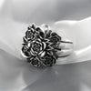 Rose Flower & Devil Death Skull Ring - designfullprint