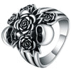 Vintage Antique Silver Flower Skull Ring