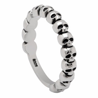 Vintage CZ Evil Skull Silver Rings