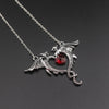 Vintage Crystal Heart Dragon Necklace