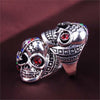 Vintage Red Eye Antique Skull Ring
