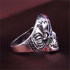 Vintage Red Eye Antique Skull Ring