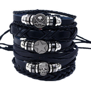 Vintage Punk Skull Star Multi-Layer Charm Bracelet