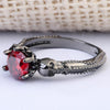 Vintage Red Zircon Stone Skull Rings