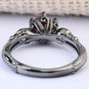 Vintage Red Zircon Stone Skull Rings