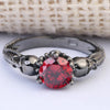 Vintage Red Zircon Stone Skull Rings