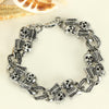 Antique Silver Vintage Skull Bead Bracelet
