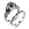 Vintage Skull Black Zircon Engagement Ring