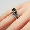 Vintage Skull Black Zircon Engagement Ring