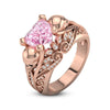 Vintage Skull Heart CZ Stone Rings
