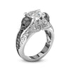 Vintage Skull Heart CZ Stone Rings