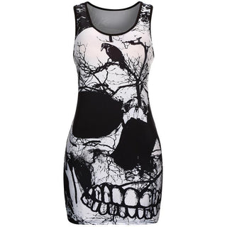 Skeleptico™ - Sleeveless Skull Dress - designfullprint