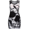 Skeleptico™ - Sleeveless Skull Dress - designfullprint