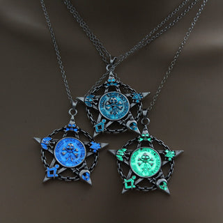Vintage Star Skull Luminous Charm Necklaces