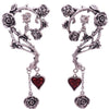 Vintage Red Heart Halloween Skull Earrings