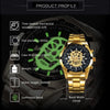 Men Skull Stainless Steel Auto Mechanical Wrist Watch