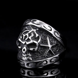 Titanium Steel Punk Skull Ring