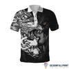 Gift For Wolf Lover Wolf Tattoo The Powerful Wolf Polo Shirt NHD