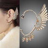 Rhinestone Wing Skulls Hook Earring for Left Ear