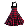 Red Plaid Summer Vintage Dress