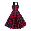 Red Plaid Summer Vintage Dress