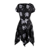 Sexy Skull V-neck Short Sleeve Pullover Mini Dress - designfullprint