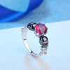 Rhodium Plated Red Skull Zircon Wedding Ring