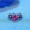 Rhodium Plated Red Skull Zircon Wedding Ring