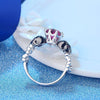 Rhodium Plated Red Skull Zircon Wedding Ring