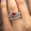 Crystal Punk Style Skull Ring 2 Sets