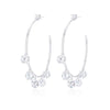Black/White Round Circle AAA Cubic Zirconia Hoop Earrings - designfullprint