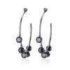 Black/White Round Circle AAA Cubic Zirconia Hoop Earrings - designfullprint