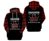 Black Pride Daughter of The King Christmas Red Tartan Hoodie